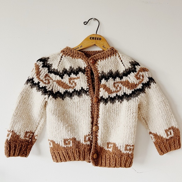 Vintage Wool Kids Knit Cardigan - Picture 1 of 4